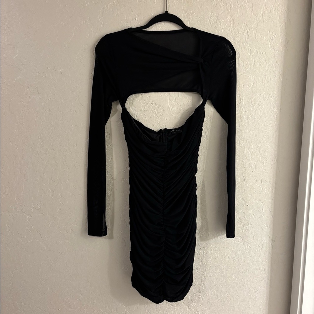 Elegant Black Ruched Dress